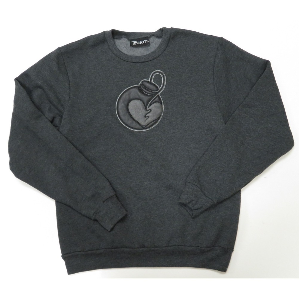 Loveless Lovebomb Sweatshirt Mens Medium Dark Heather Gray Crew Soft‎ USA Made
